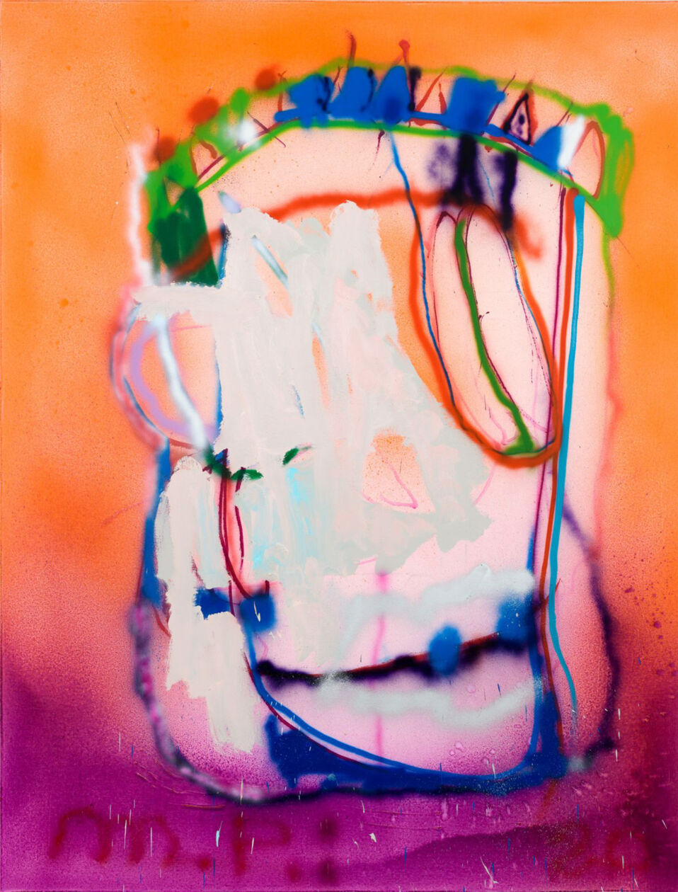 Marco Pariani, Watching Kenshiro With My Big Brother, 2020. Oil, acrylic and spray paint on canvas. Courtesy of Cheim & Read