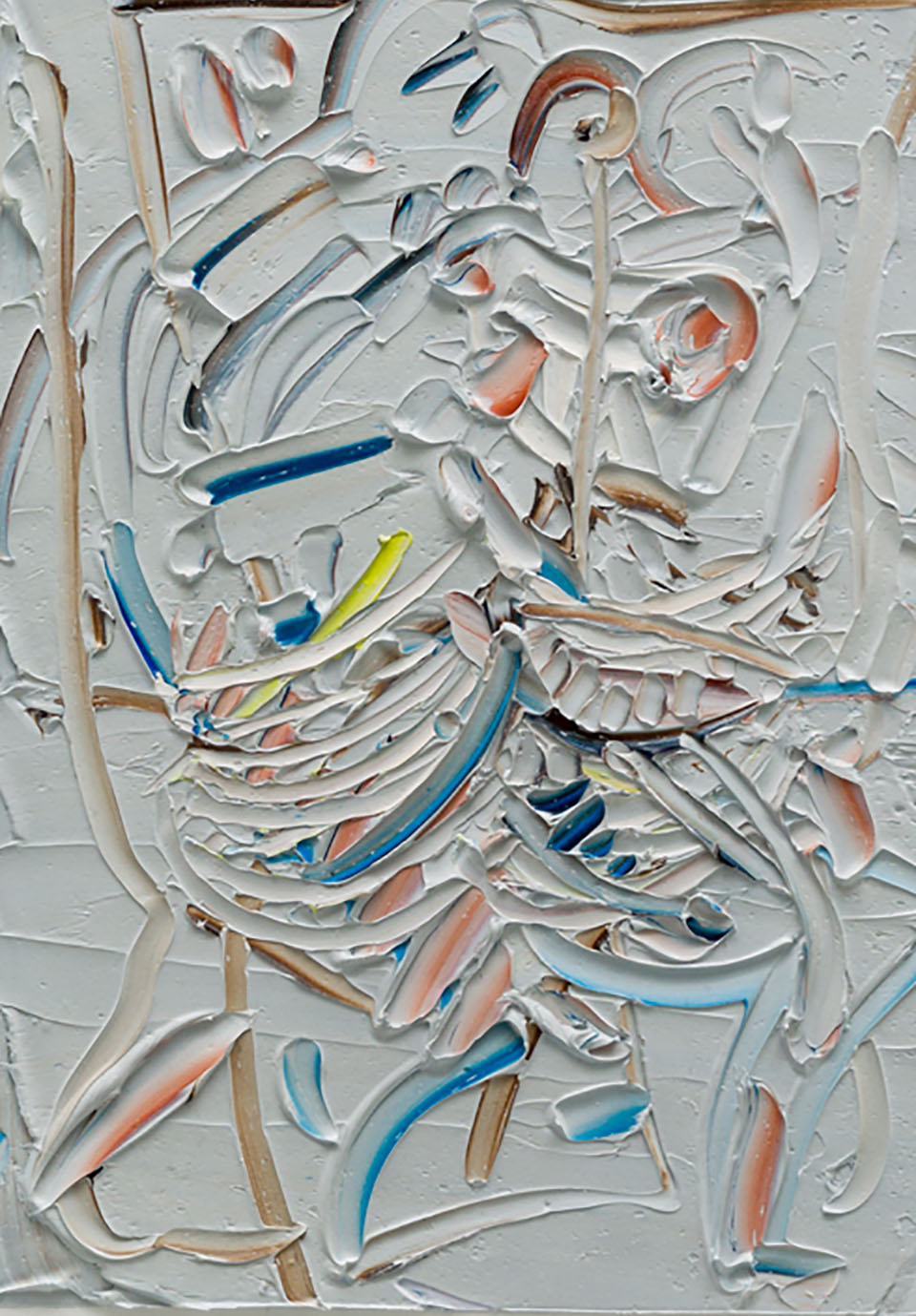 Liat Yossifor, Figure and Mouth, 2020. Oil on paper. 11" x 8 1/4" / 28 x 21 cm. Courtesy of Patron Gallery