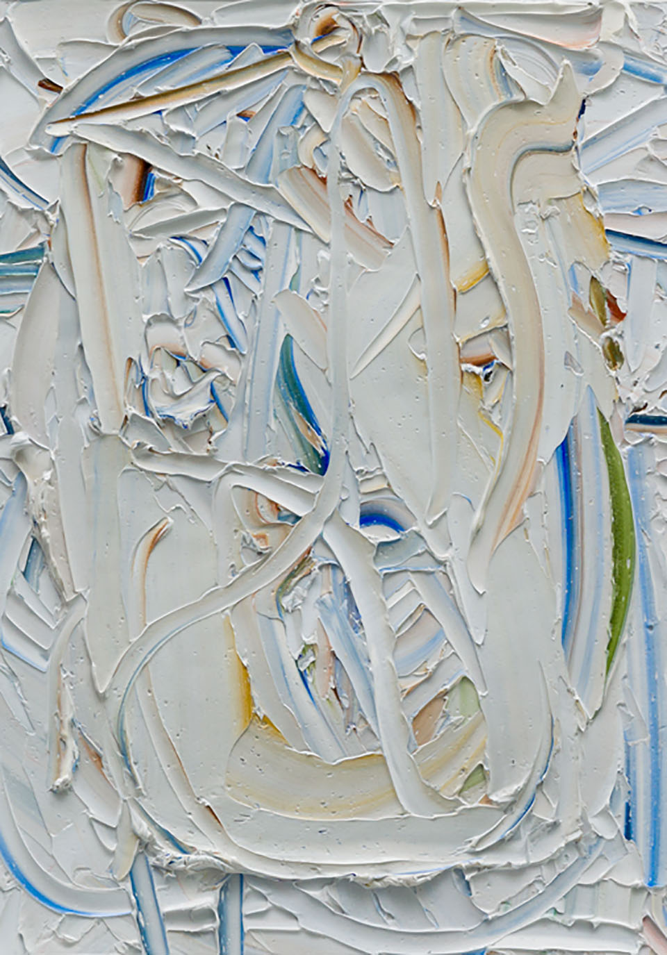 Liat Yossifor, Elongated Face, 2020. Oil on paper. 12" x 8 1/2" / 30.5 x 22 cm. Courtesy of Patron Gallery