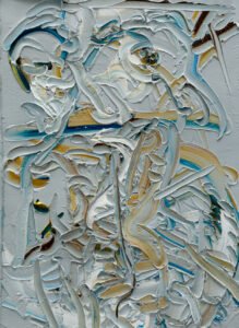 Liat Yossifor, Figure and Horse, 2020. Oil on paper. 13" x 9 1/4" / 33 x 23.5 cm. Courtesy of Patron Gallery