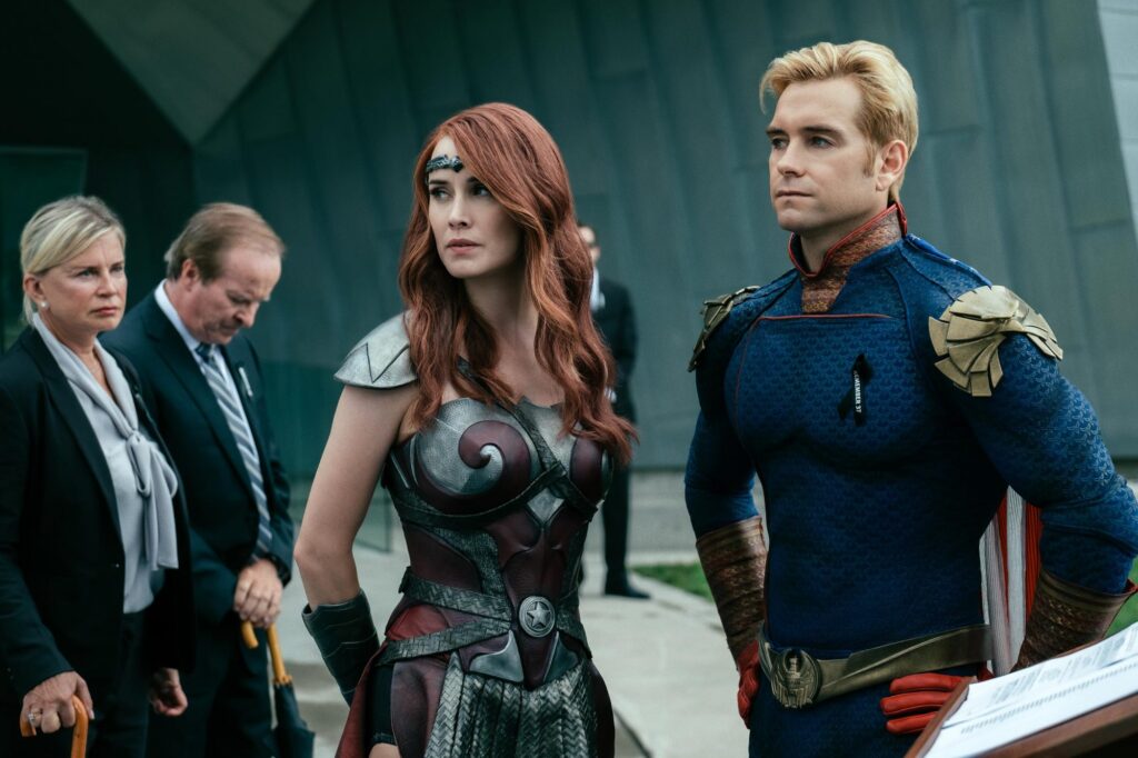 Antony Starr and Dominique McElligott in The Boys