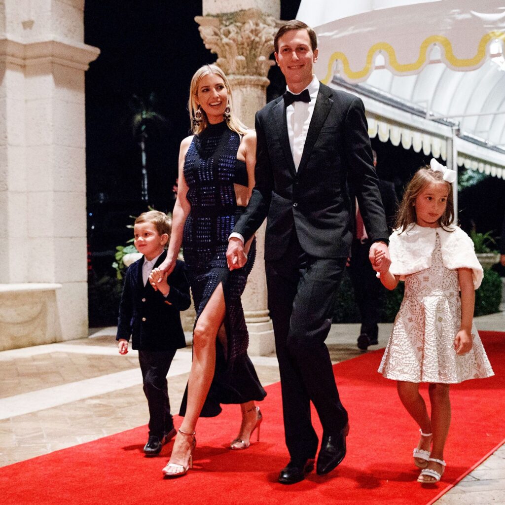 Arriving at Mar-a-Lago with the kids - Ivanka and Jared