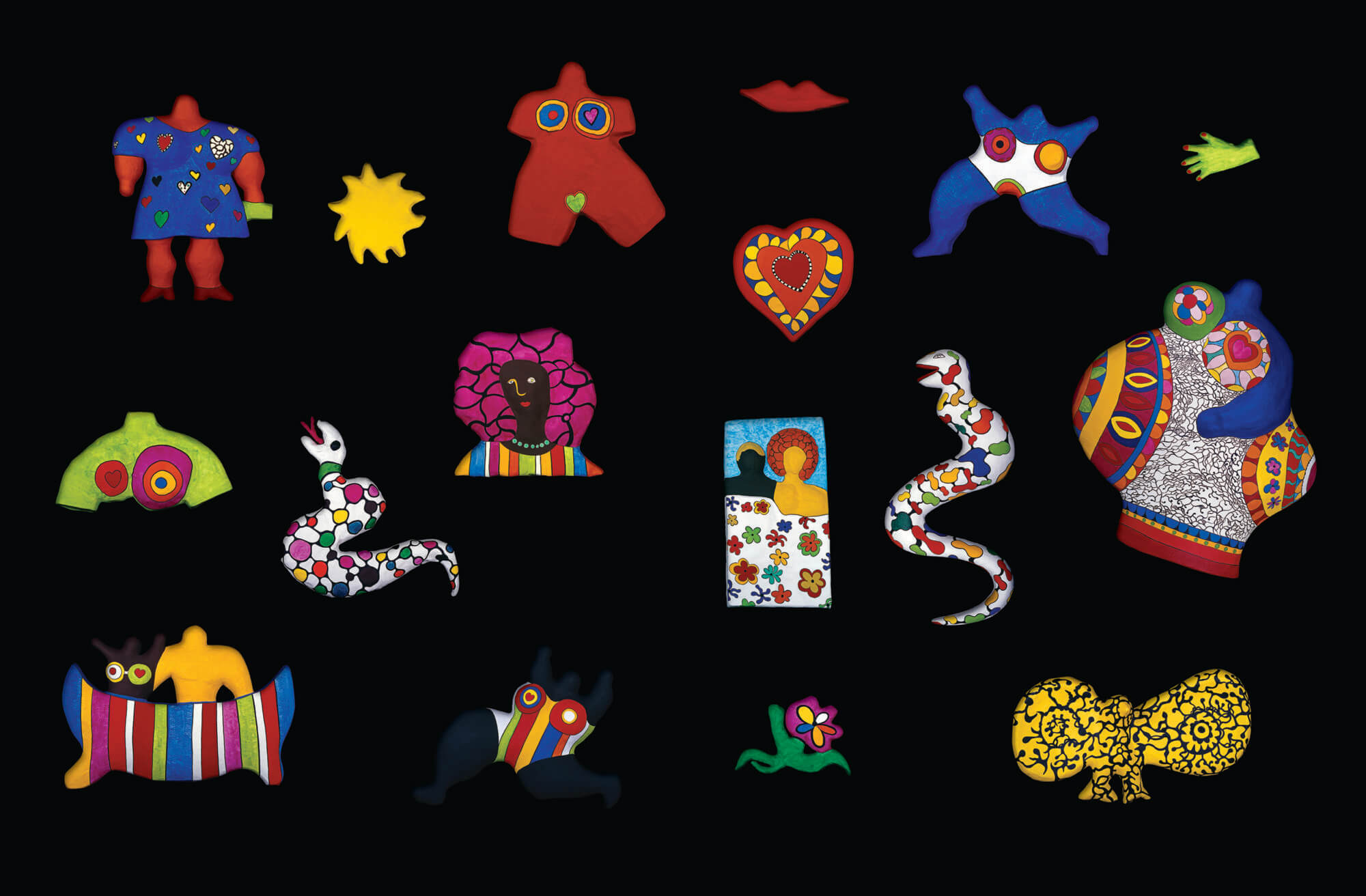 Niki de Saint Phalle. Last Night I Had a Dream. 1968–88. Painted polyester. Overall dimensions variable. Photo: Laurent Condominas. © 2021 Niki Charitable Art Foundation