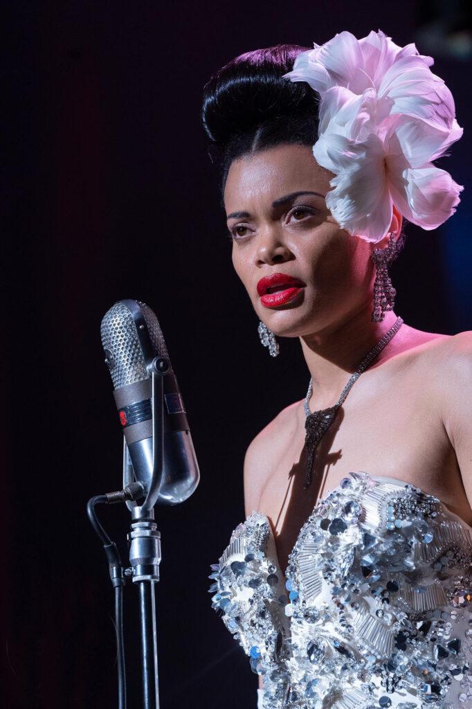 Andra Day as Billie Holiday in The United States vs. Billie Holiday
