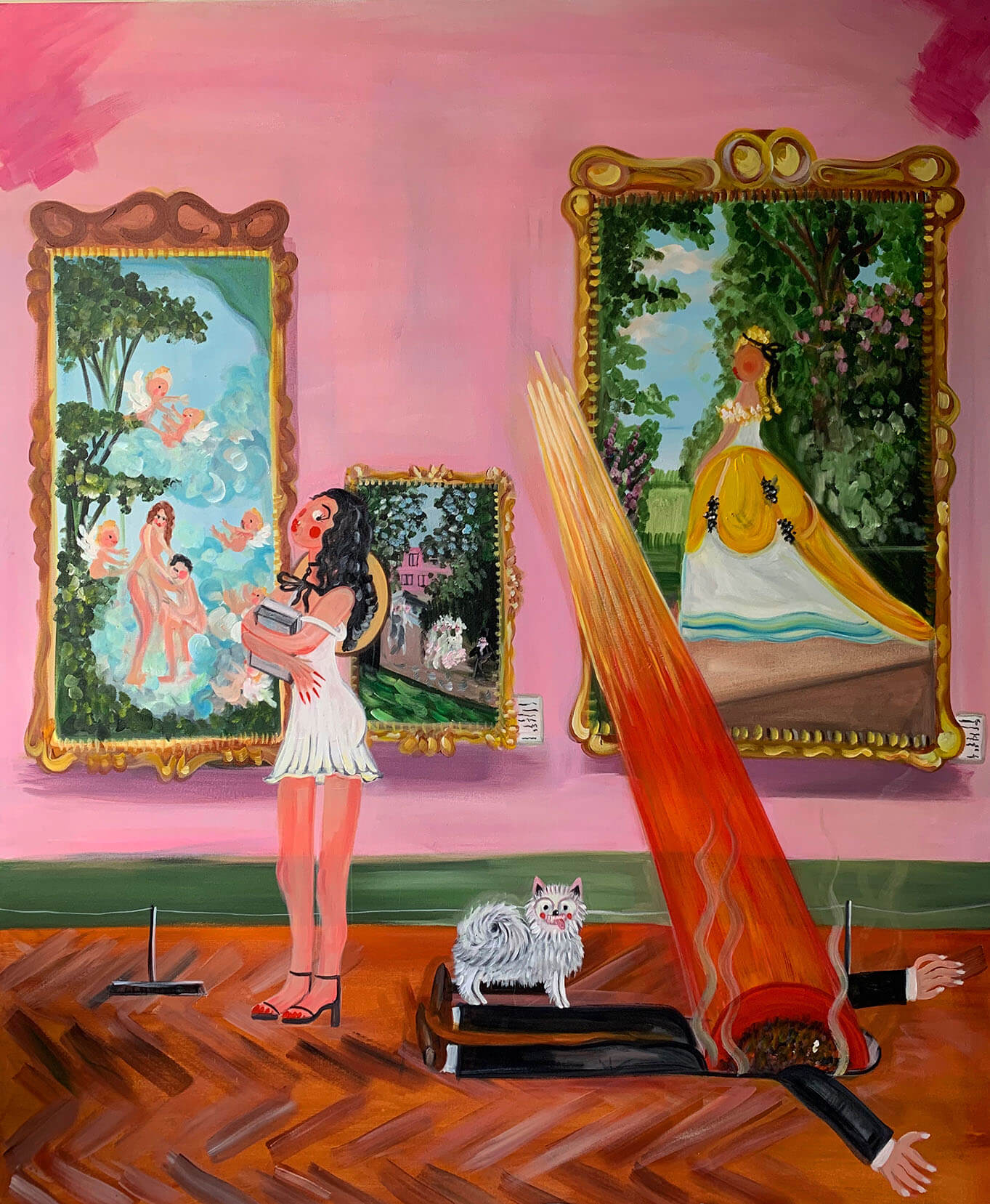 Oh de Laval, Love? Worry not. It will hit you like a comet, 2020, Acrylic on canvas, 152 x 122 cm, courtesy the artist and Unit London
