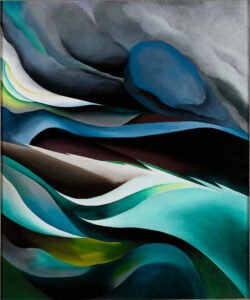 Georgia O'Keeffe, From the Lake No. 1, 1924. Oil on canvas. Purchased with funds from the Coffin Fine Arts Trust; Nathan Emory Coffin Collection of the Des Moines Art Center, Des Moines, Iowa © Georgia O’Keeffe Museum Photo Credit: Rich Sanders, De