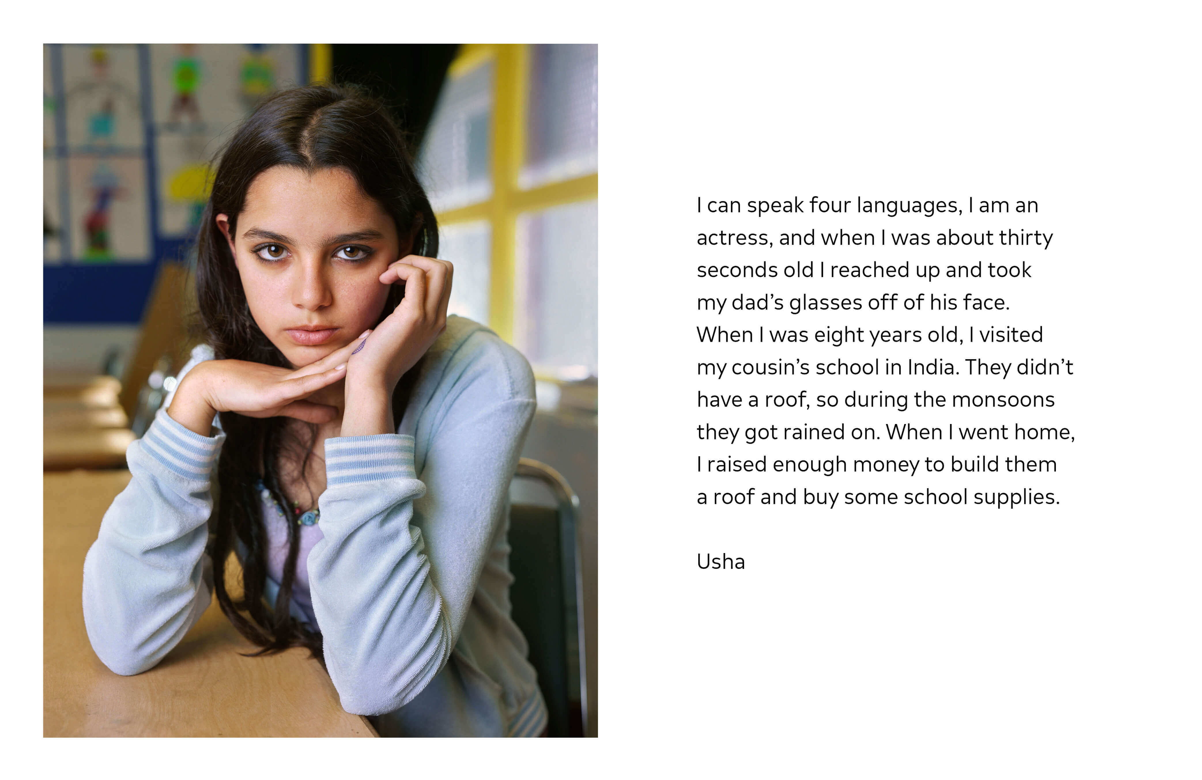 Usha, Gateway High School, San Francisco, CA, 2006 Pigmented inkjet print (printed 2019) Collection of the artist; courtesy Sean Kelly Gallery, New York; Stephen Daiter Gallery, Chicago; and Rena Bransten Gallery, San Francisco