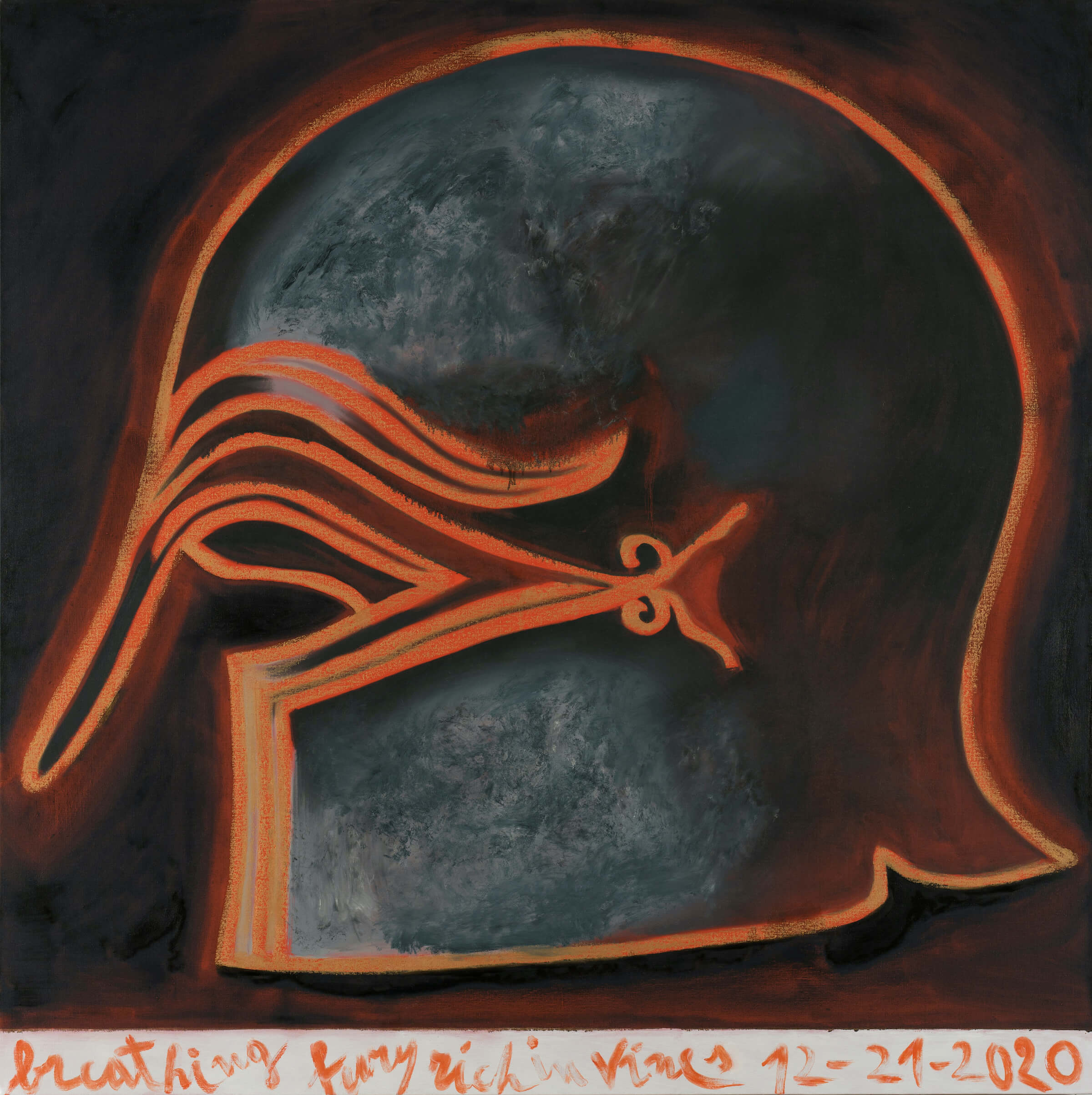 Francesco Clemente, Breathing Fury Rich in Vines. 12-21-2020, 2020. Oil on canvas © Francecso Clemente; Courtesy the artist and Vito Schnabel Gallery