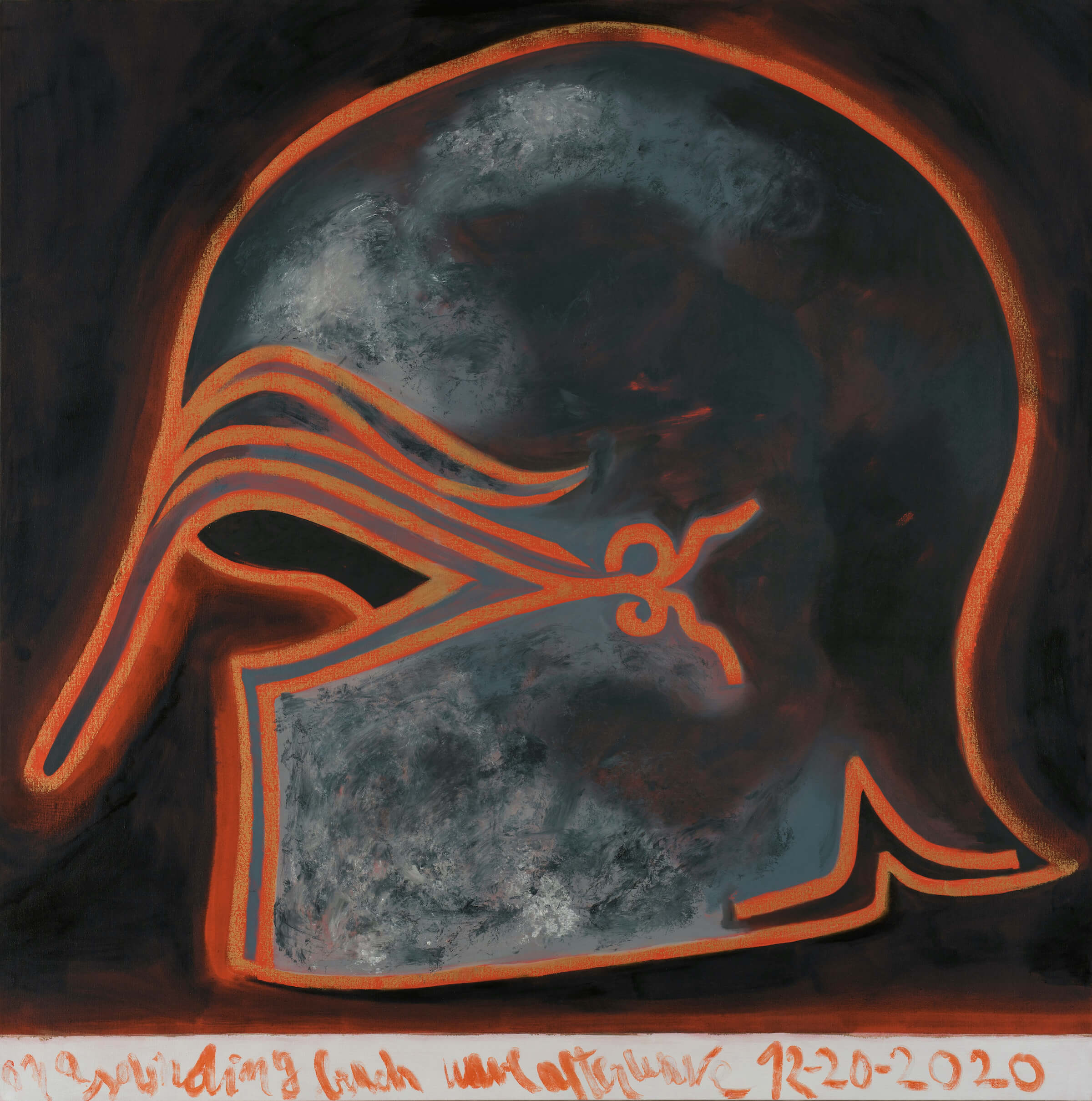 Francesco Clemente, On a Sounding Beach Wave After Wave. 12-20-2020, 2020. Oil on canvas © Francecso Clemente; Courtesy the artist and Vito Schnabel Gallery