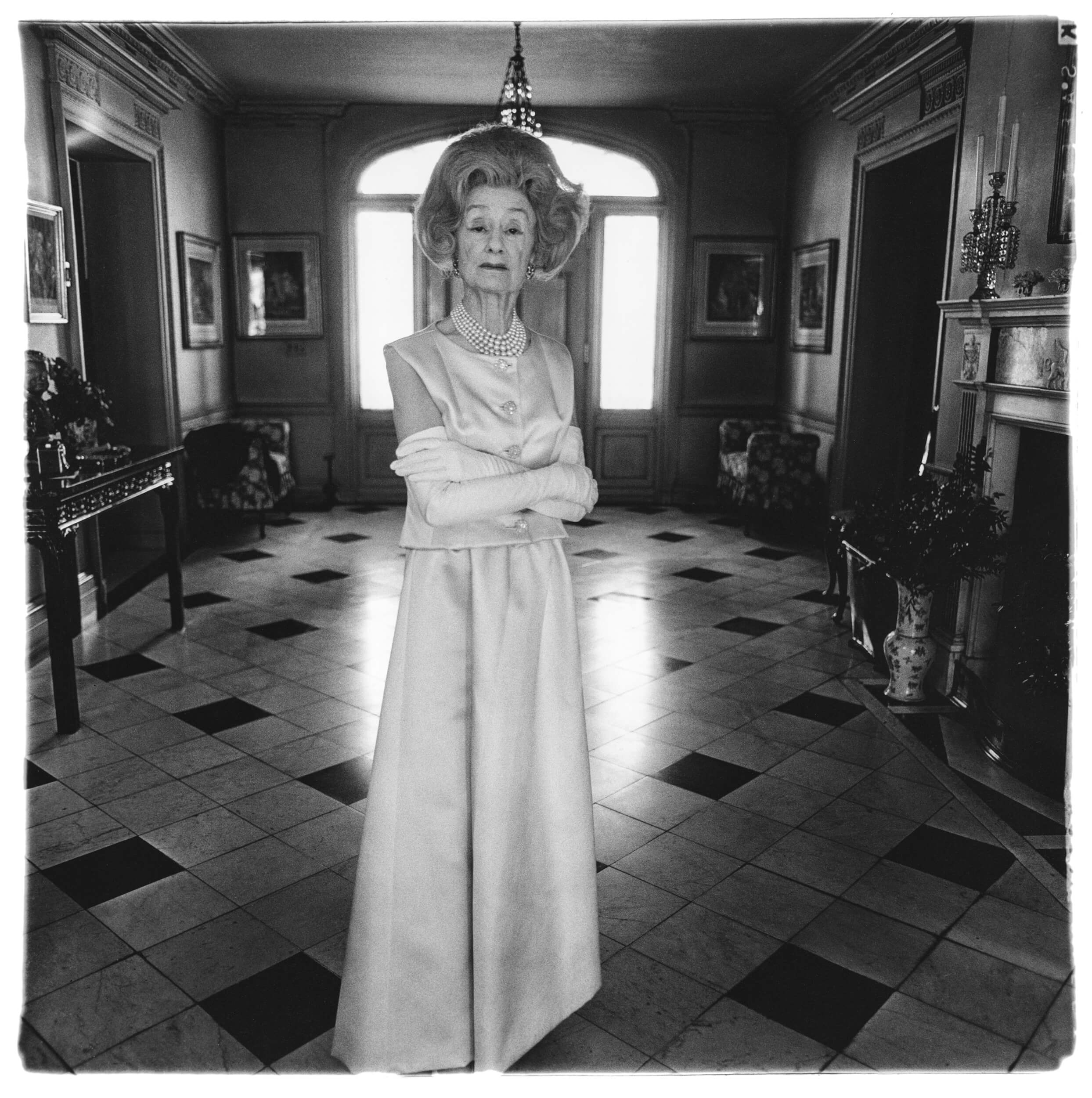 Mrs. T. Charlton Henry in an evening gown, Philadelphia, Pa. 1965 gelatin silver print © The Estate of Diane Arbus