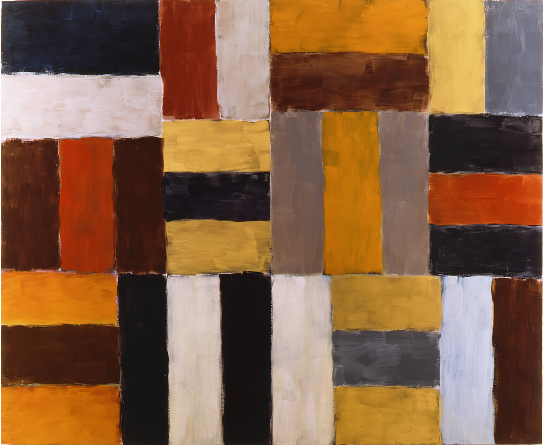 Sean Scully, Wall of Light Orange Yellow, 2000. Oil on linen. Hugh Lane Gallery, Dublin: Donated by the artist, 2006. Collection & image courtesy of Hugh Lane Gallery, Dublin © Sean Scully