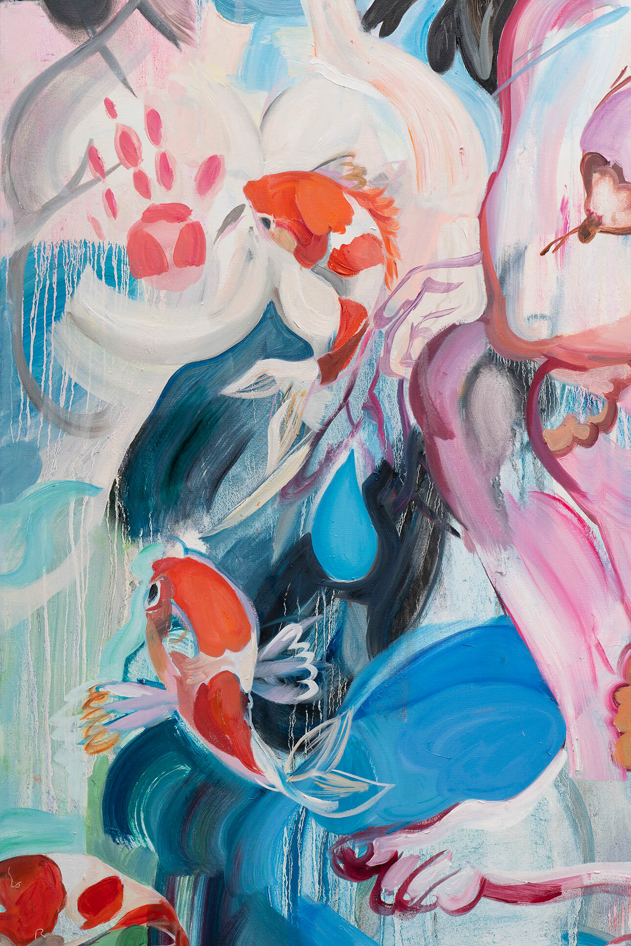Wynnie Mynerva, All My Tears (detail), 2021. Oil on canvas. 72 x 60 in. Courtesy of LatchKey Gallery.