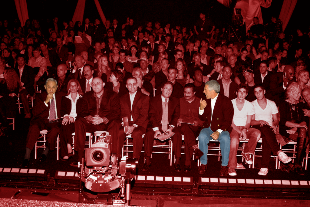 Les Wexner and Jeffrey Epstein in the front row