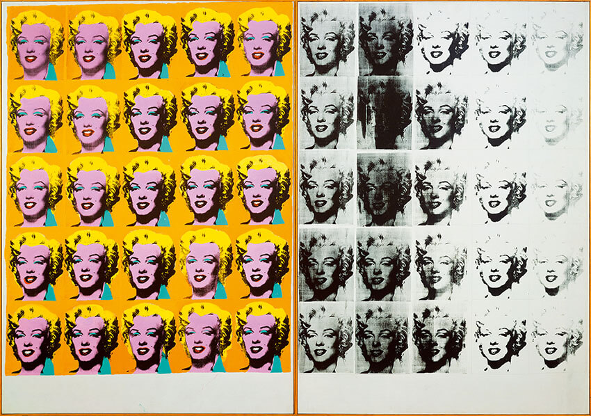 Andy Warhol, Marilyn Diptych, 1962. Acrylic paint on canvas, 205.4 x 144.8 x 2 cm. Purchased 1980. Tate © 2021 The Andy Warhol Foundation for the Visual Arts, Inc / Licensed by Artists Rights Society (ARS), New York / SOCAN © Tate, London 2021