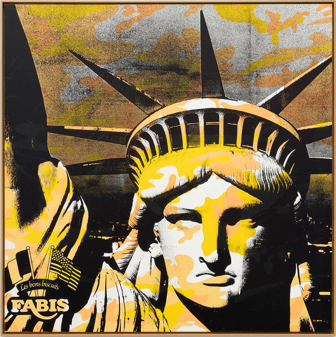 Andy Warhol, Statue of Liberty, 1986. Synthetic polymer paint and silkscreen ink on canvas, Unframed 183 x 183 cm Collection Thaddaeus Ropac, London · Paris · Salzburg © 2021 The Andy Warhol Foundation for the Visual Arts, Inc / Licensed by Artists Rights Society (ARS), New York / SOCAN. Photo: Charles Duprat