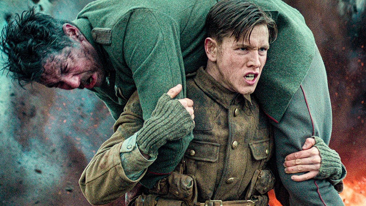 Harris Dickinson in the King's Man Combat Scene Holding Ralph Fienes on His Back