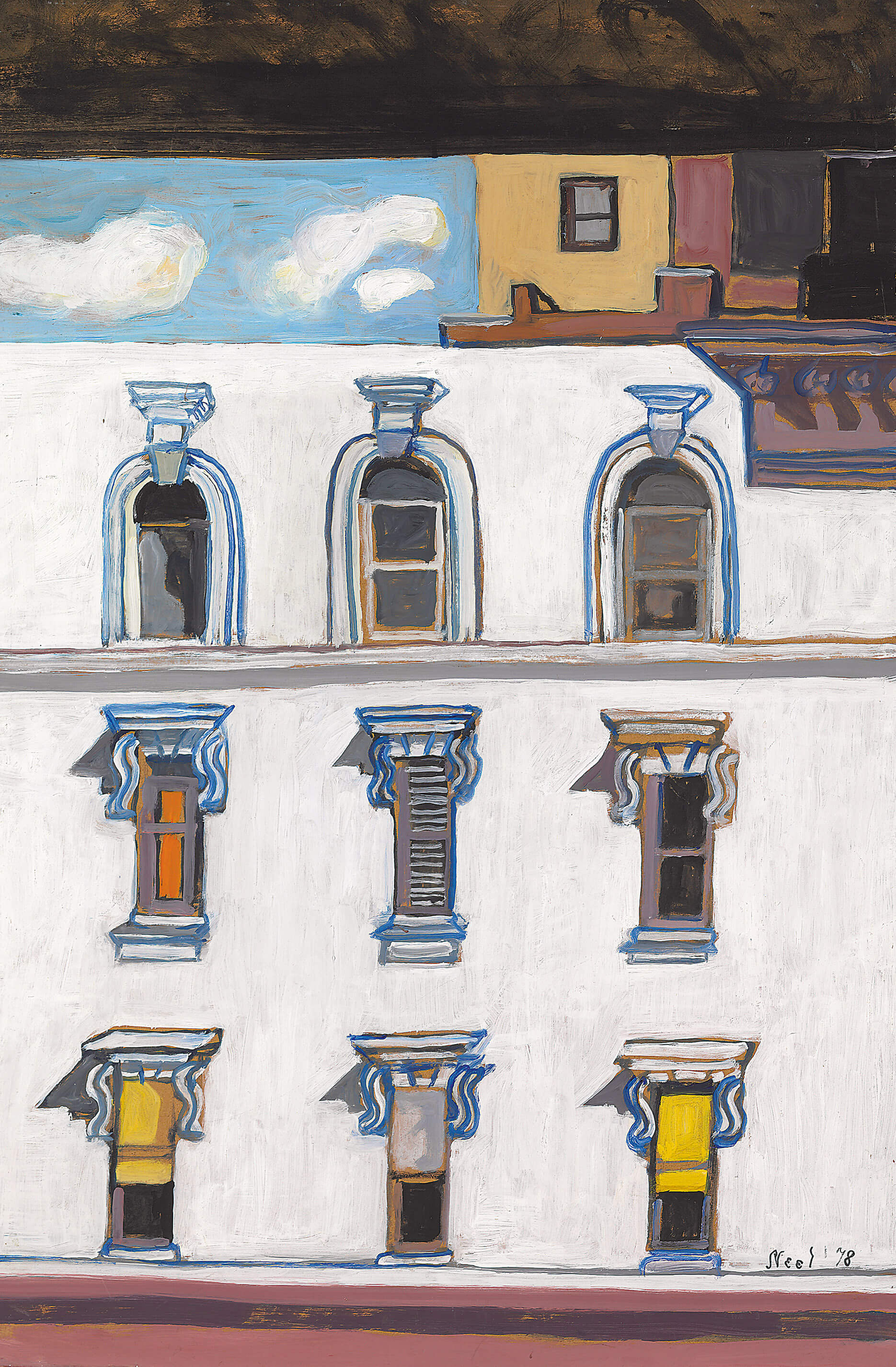 Alice Neel, (American, 1900–1984) View from the Artist’s Window, 1978. Oil on Masonite. 29 × 19 in. (73.7 × 48.3 cm) Private collection, Philadelphia © The Estate of Alice Neel
