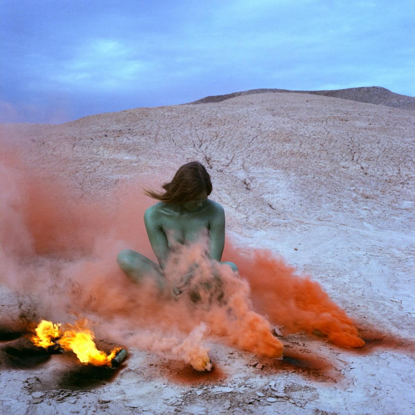 Judy Chicago (b. 1939), "Immolation", from the series "Women and Smoke", 1972. Fireworks performance; performed in California desert. Courtesy of the artist; Salon 94, New York; and Jessica Silverman, San Francisco. © Judy Chicago / Artists Rights Society