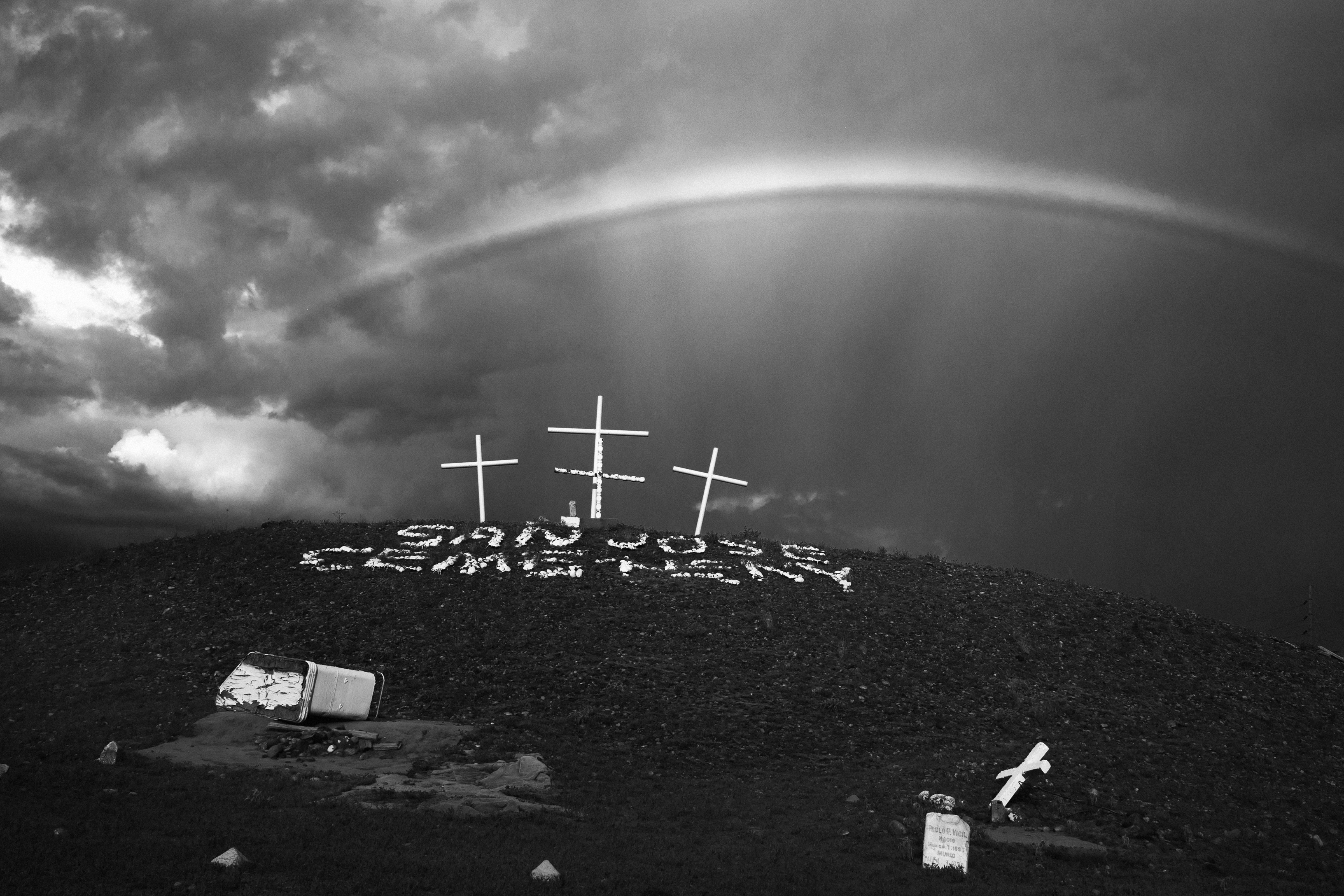 Roger A Deakins, "Albuquerque Cemetery Rainbow"