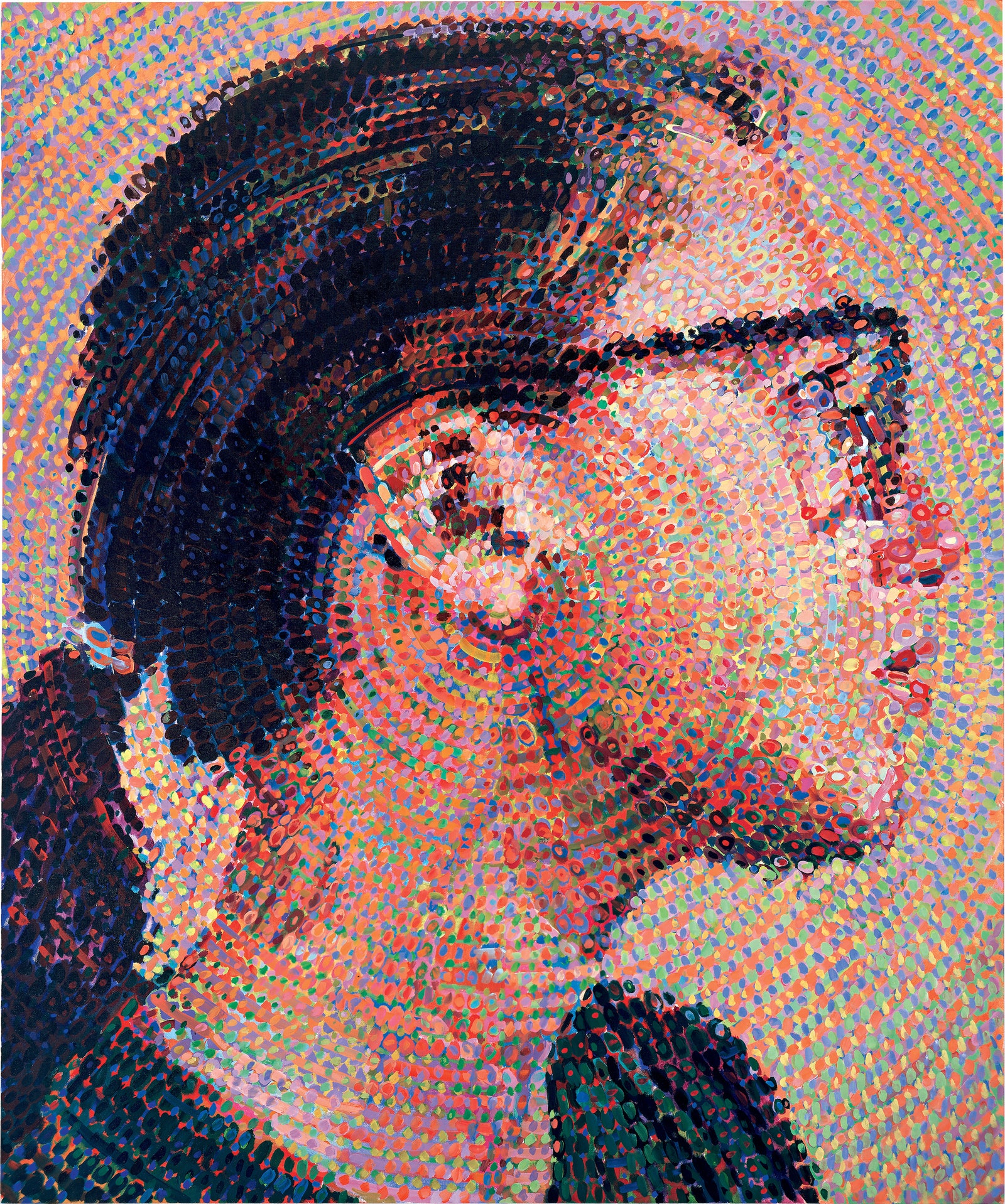 Chuck Close, Cindy II, 1988. Oil on canvas, 72 x 60”. No. 19530. © Chuck Close, courtesy Pace Gallery