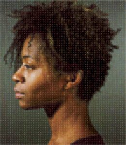 Chuck Close, Kara Walker I, 2012. Archival watercolor pigment print on Hahnemühle rag paper. No. 55819.© Chuck Close, courtesy Pace Gallery