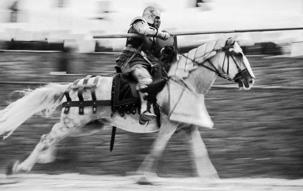 Matt Damon as Jean de Carrouges on Horseback in The Last Duel