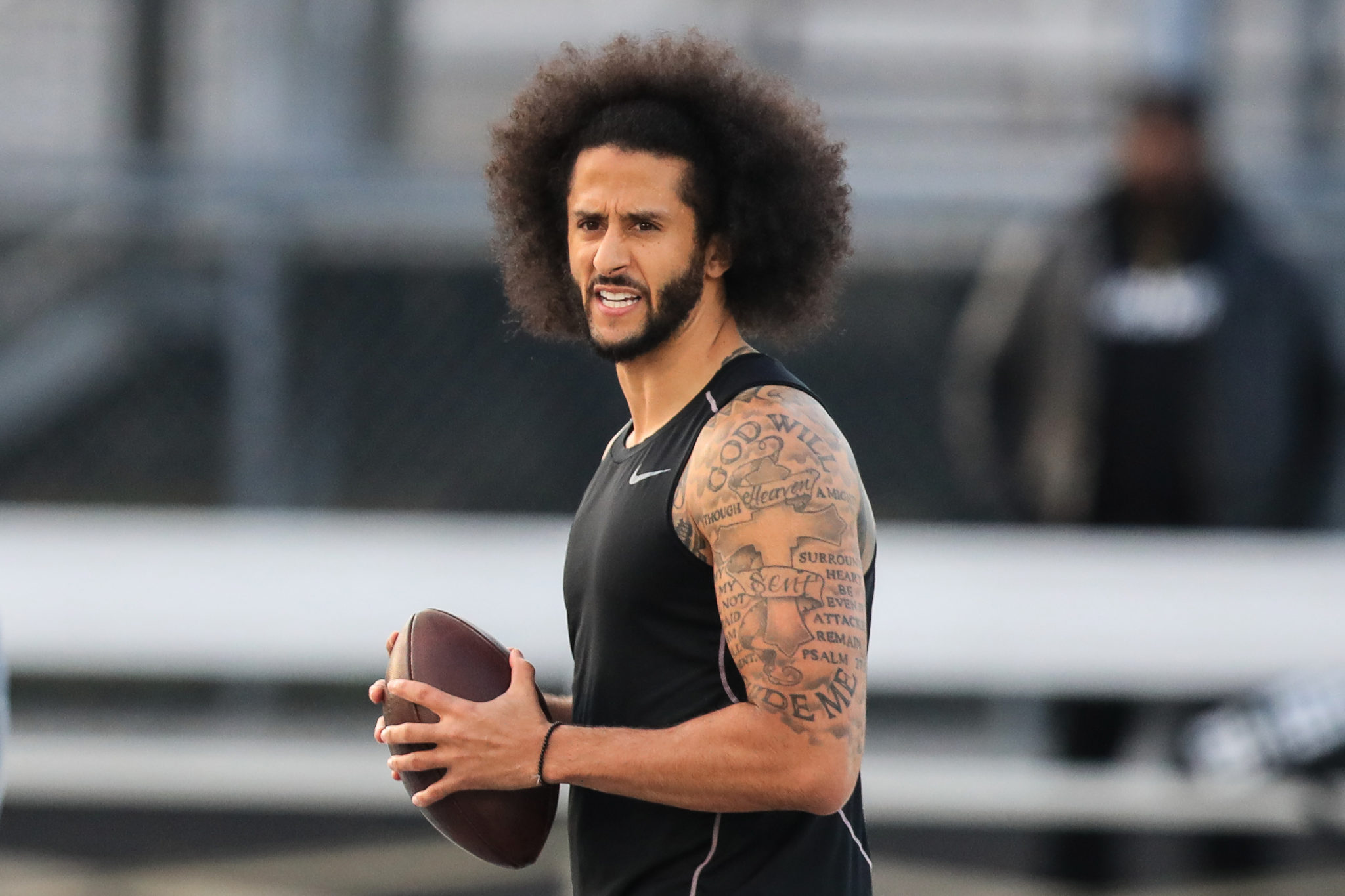 Colin Kapernick at football practice