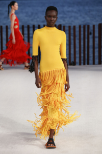 proenza schouler spring summer 2022 model in yellow dress