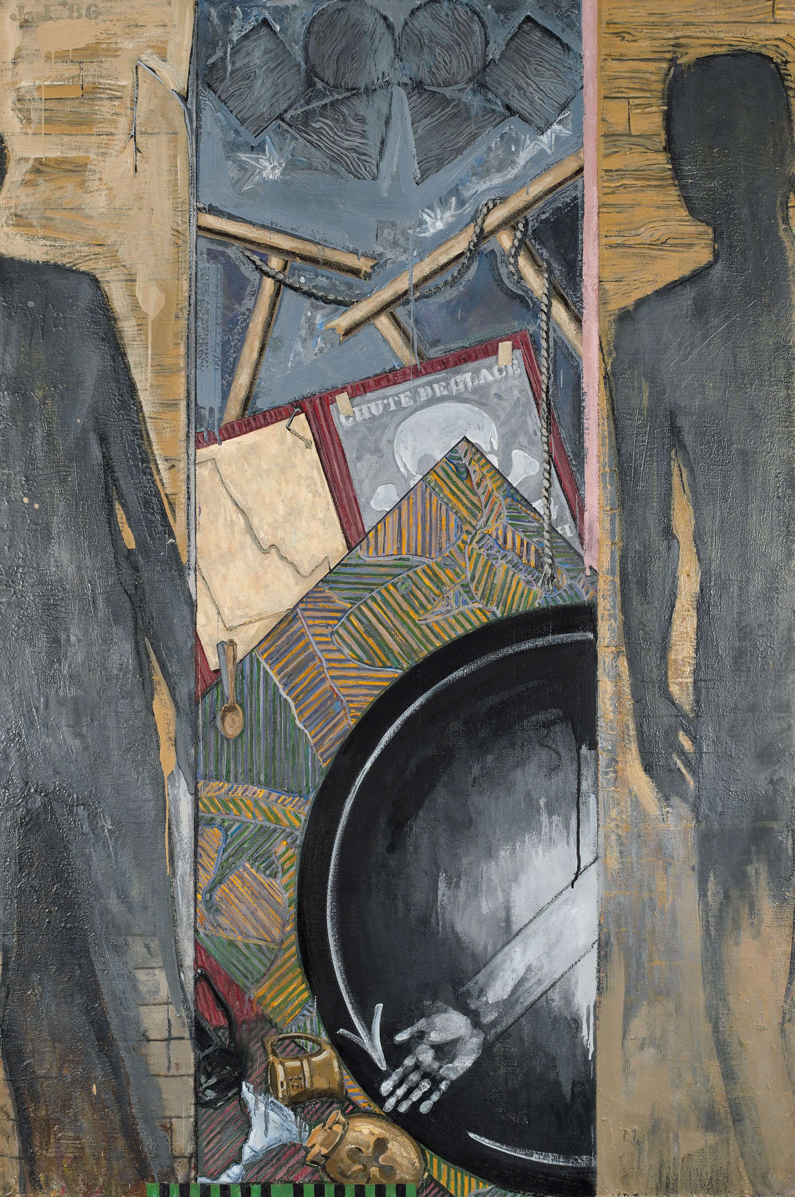 Jasper Johns, Fall, 1986. Encaustic on canvas, 75 × 50 in. (190.5 × 127 cm). Collection of the artist; on long-term loan to Philadelphia Museum of Art. © 2021 Jasper Johns / Licensed by VAGA at Artists Rights Society (ARS), NY