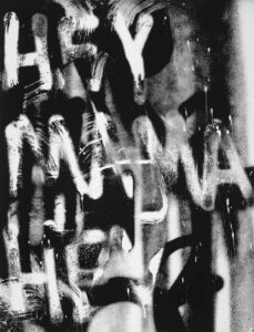 Adam Pendleton. Untitled (HEY MAMA HEY), 2021. Silkscreen ink on Mylar. Sheet: 38 x 29”. Framed: 40 3/8 x 31 3/8”. Image courtesy of the artist.