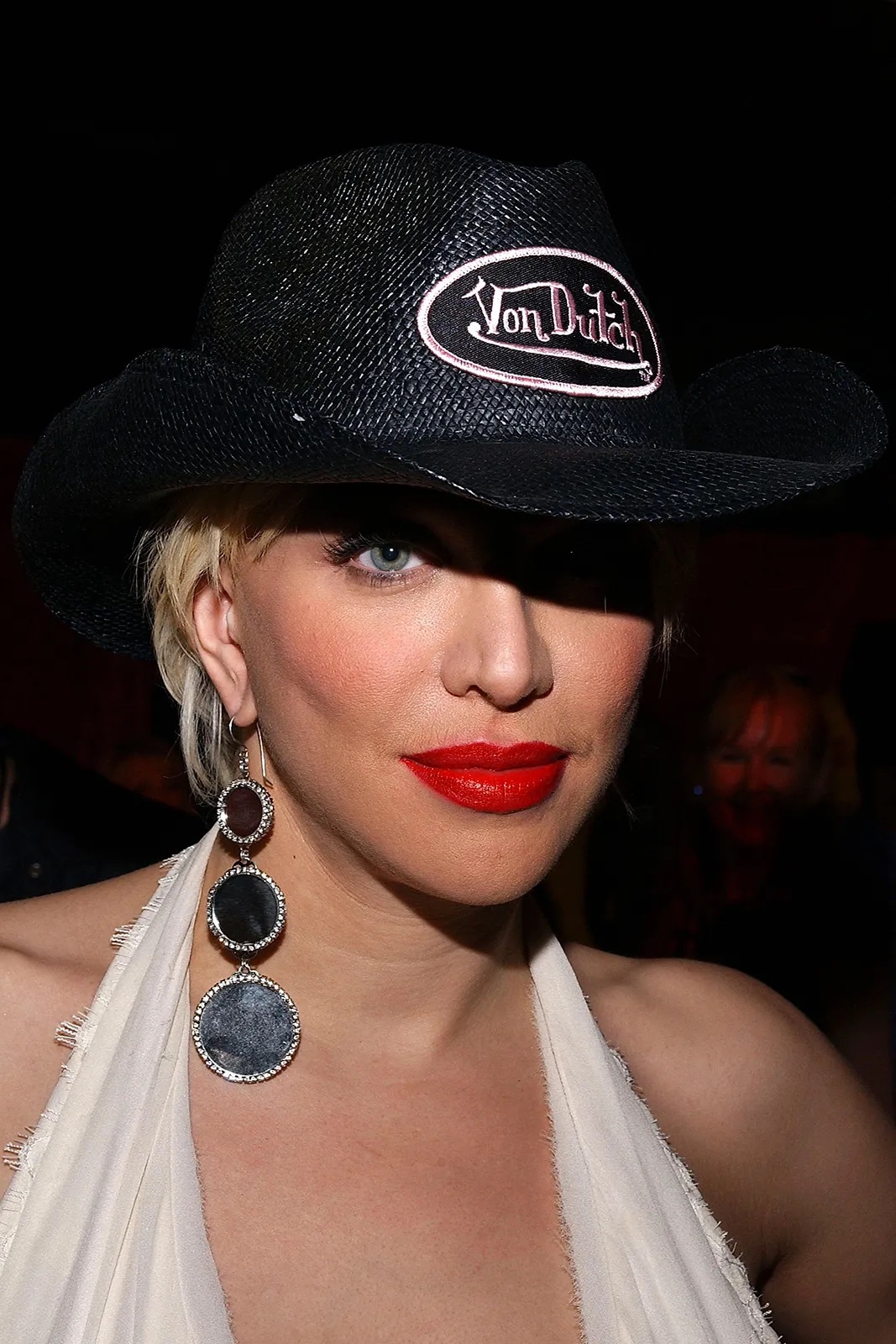 Courtney Love in Von Dutch Trucker Cap