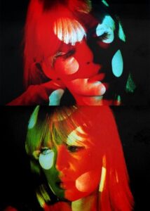 Nico double exposure with red tint