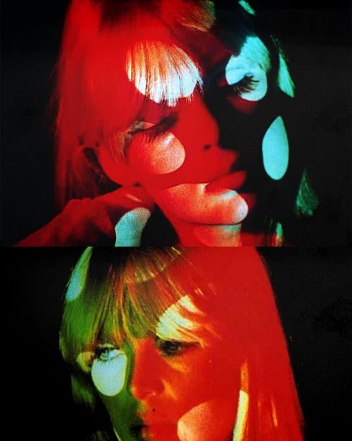 Nico double exposure with red tint