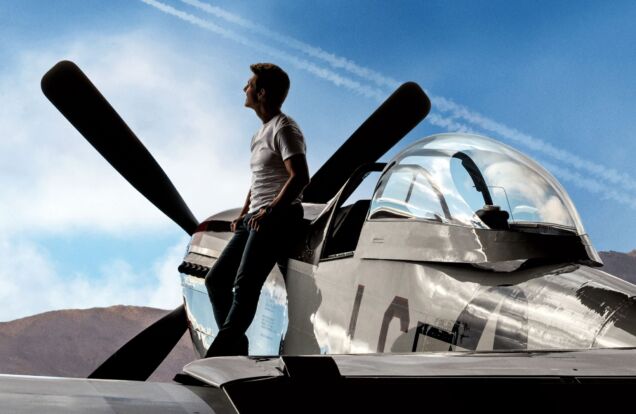 Tom Cruise Leading Against a Fighter Plane in Top Gun Maverick