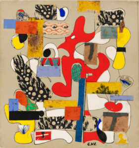 Charmion von Wiegand (1896-1983), Untitled, c. 1942. Collaged paper, opaque watercolor and pen and ink on paper. Whitney Museum, NY; gift of Alice and Leo Yamin 91.84.5. © Estate of Charmion von Wiegand; Courtesy of Michael Rosenfeld Gallery LLC, N