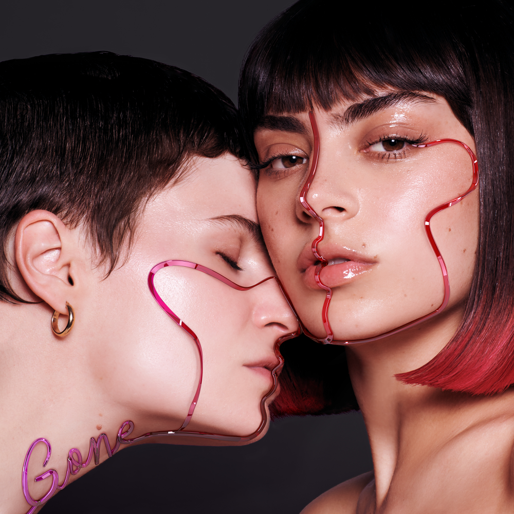 Christine and The Queens and Zendeya with Red lines on their faces