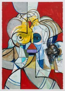 George Condo, Escape From Humanity 2021 Acrylic, gesso, ink & wax crayon on paper 152.4 x 102.9 cm / 60 x 40 1/2 inches. © George Condo Courtesy the artist and Hauser & Wirth