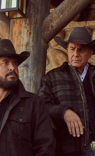 Cole Hauser and Kevin Costner in Yellowstone