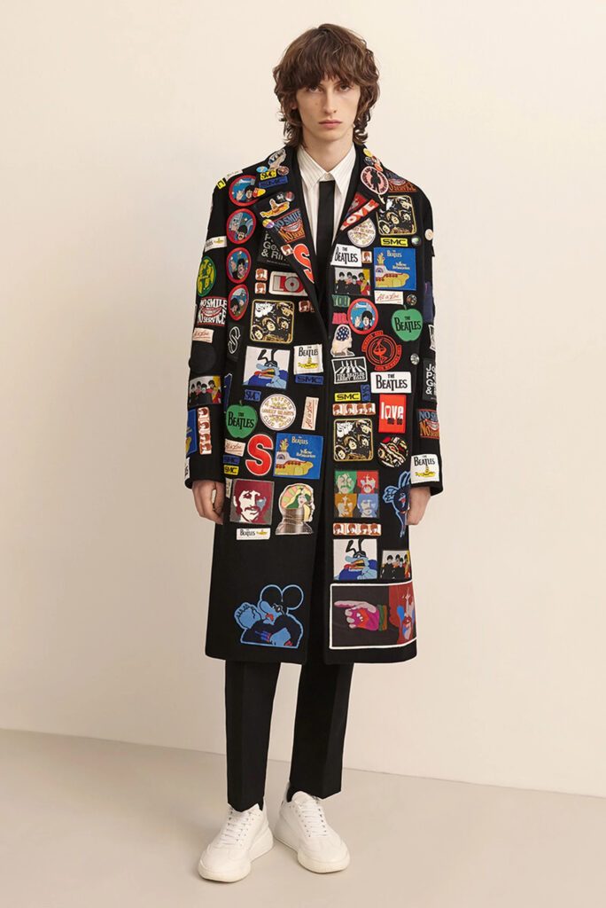 Stella_McCartney_Capsule_Collection_Long Black Coat with Beatles Patches