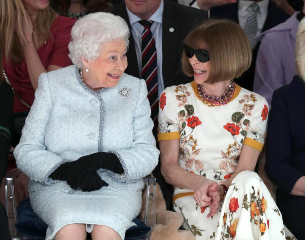 Queen Elizabeth of England and Anna Wintour