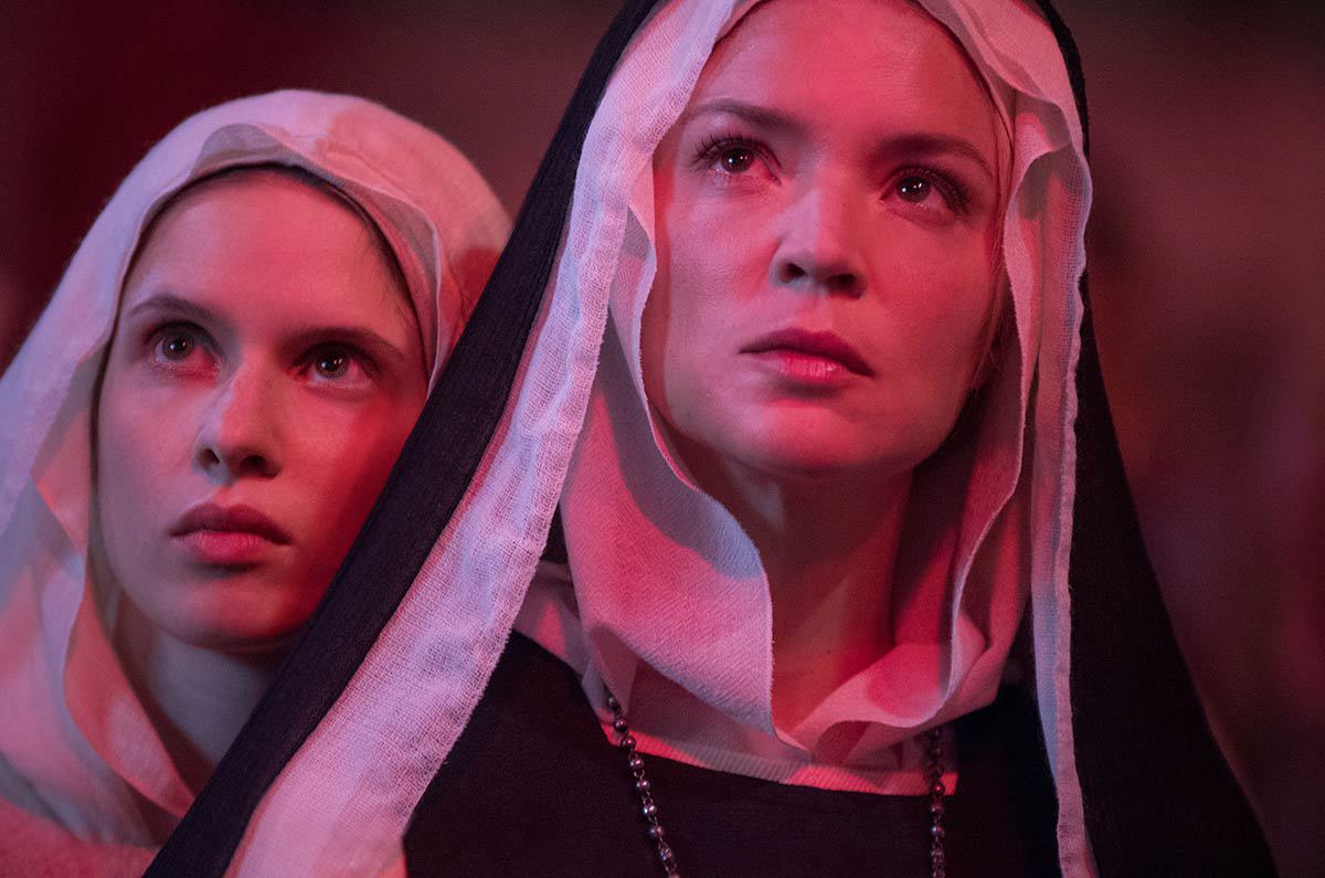 Titular Nun Played by Virginie Efira and her lover fellow Nun Played by Daphne Patakia in Benedetta