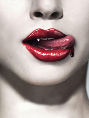 True Blood Image of tongue and mouth with dripping blood