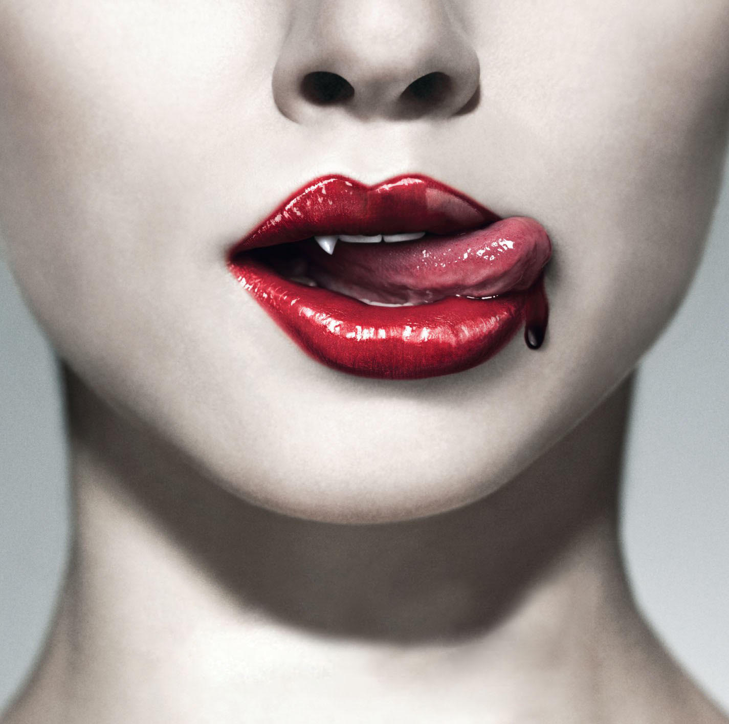 True Blood Image of tongue and mouth with dripping blood