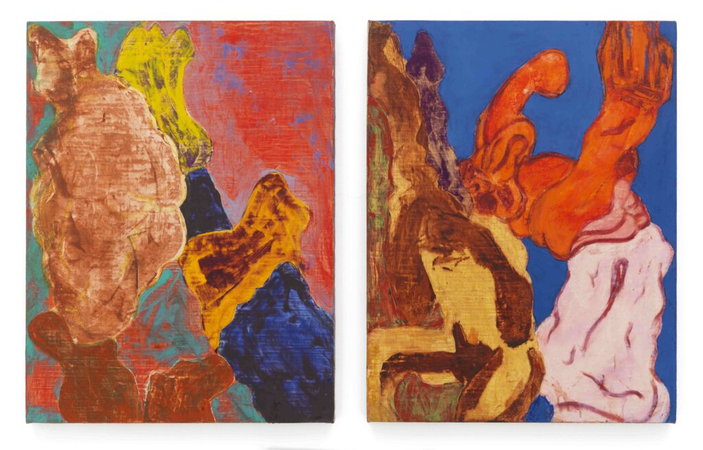 Bill Jensen. TRANSGRESSIONS (THIRD STUDY), 2015. Acrylic on linen, diptych © 2021 Bill Jensen. Photo: Alex Yudzon / Cheim & Read, New York