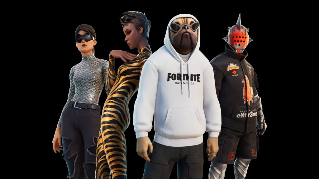 Balenciaga__Fortnite_Group Photo of Game Characters