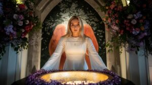 KILLING EVE FINAL SEASON VILLANELLE IN WHITE WITH WINGS