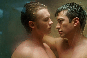 LANDING. Connor Storrie, Hudson Williams. Heated Rivalry. Courtesy of HBO 958x636