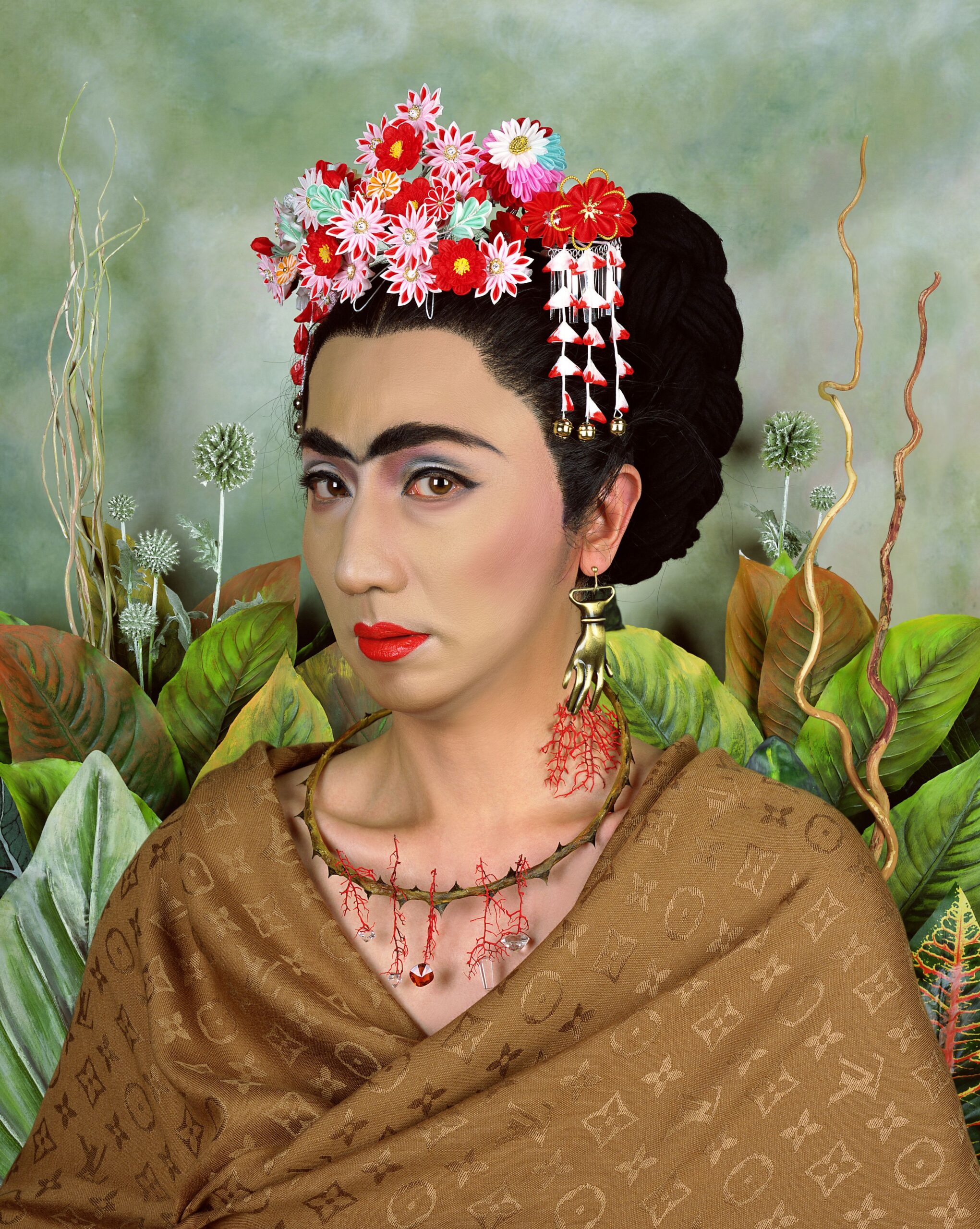 Yasumasa Morimura, An Inner Dialogue with Frida Kahlo (Hand Shaped Earring), 2001© Yasumasa Morimura; Courtesy of the artist, Luhring Augustine, New York and Yoshiko Isshiki Office, Tokyo