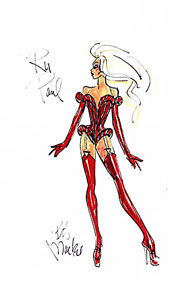RuPaul. Illustration by Bob Mackie