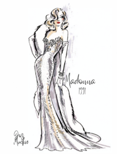 Madonna, 1991 Oscars. Illustration by Bob Mackie